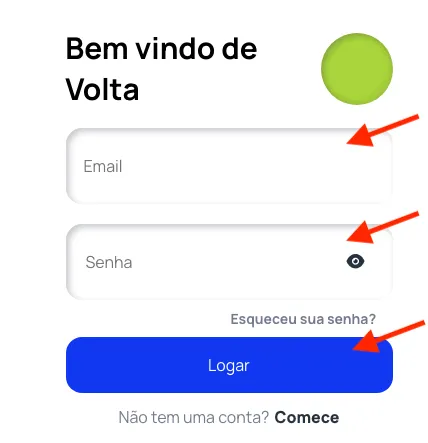 Tela de login do Xcene Config com os campos e-mail e senha e o botão Logar