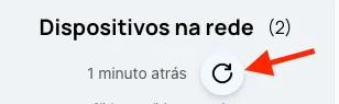 Contador da verificação de status com o botão para verificar agora
