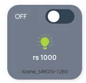 Cartões dos relés na tela principal do projeto