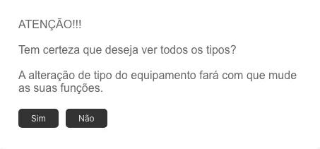 Alerta exibido ao marcar Mostrar todos