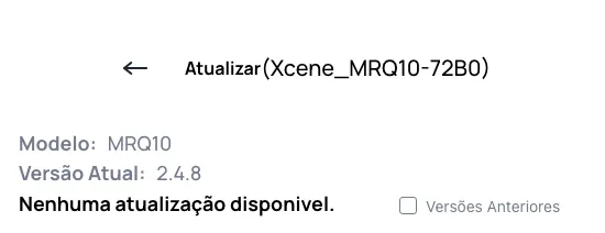 Tela com a mensagem Nenhuma atualização disponível