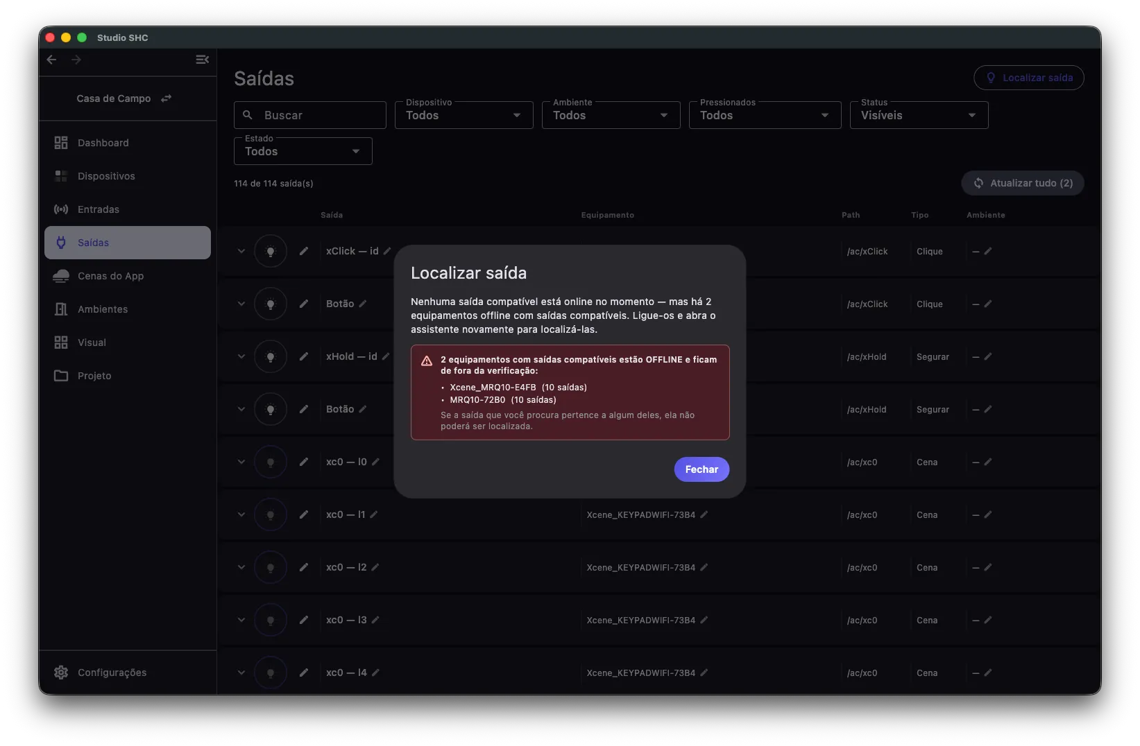 Assistente sem nenhuma saída compatível online