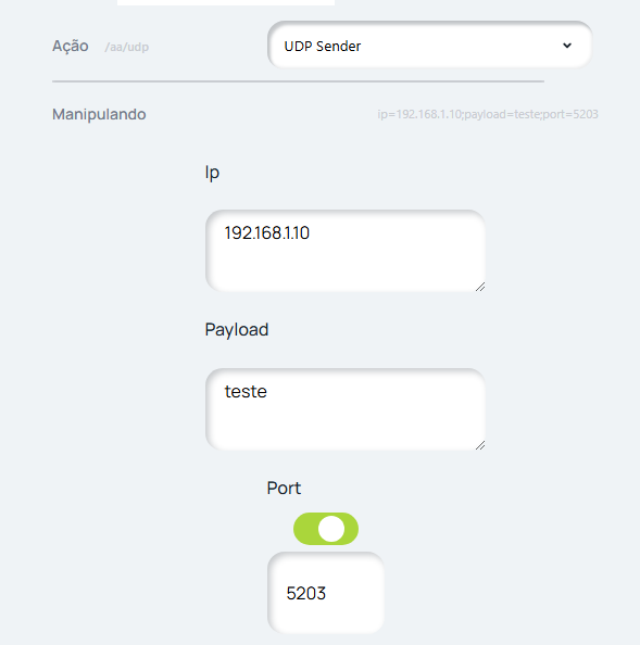 Imagem de exemplo UDP